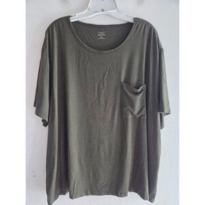 Cozy Earth Women Olive Green Bamboo Short Sleeve T-Shirt size XXL